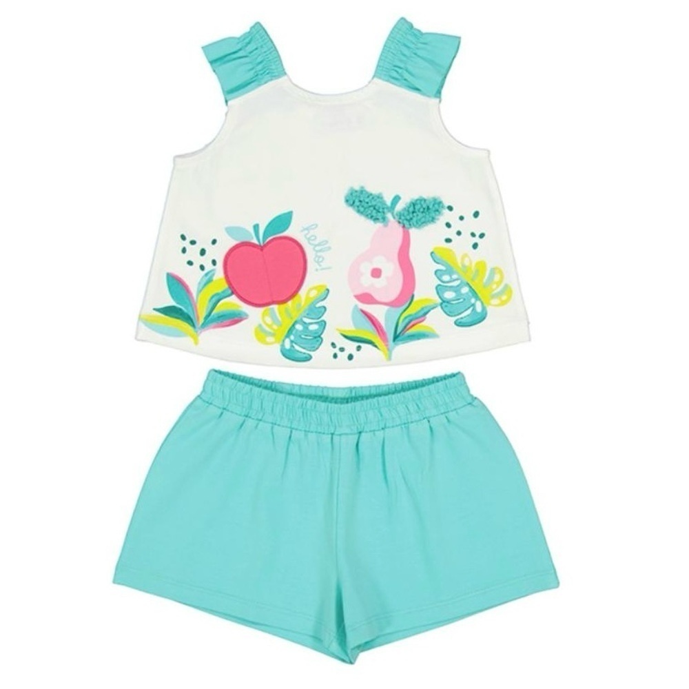Mayoral Apple and Bear Top and Shorts Set